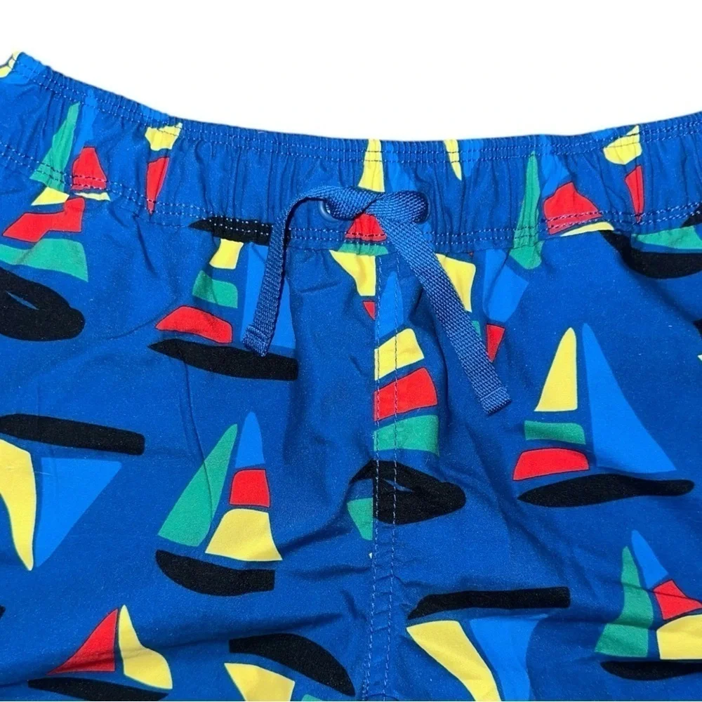 *SET OF 2* Hanna Andersson Boys' Colorful Swim Trunks Sailboat Island Sz 12